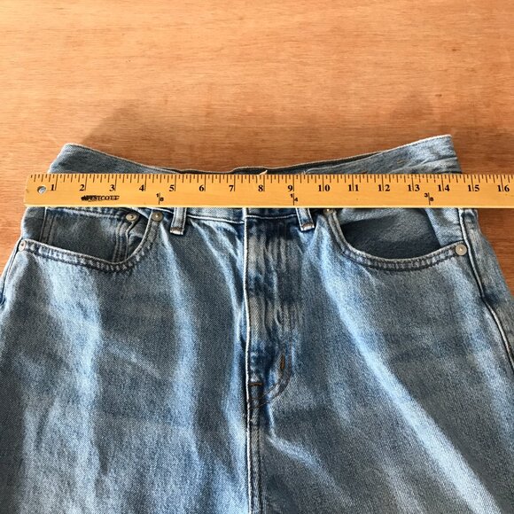 Madewell 90s Straight Jeans Women 27 Blue High Rise Distressed Raw Hem Stretch - Picture 10 of 14